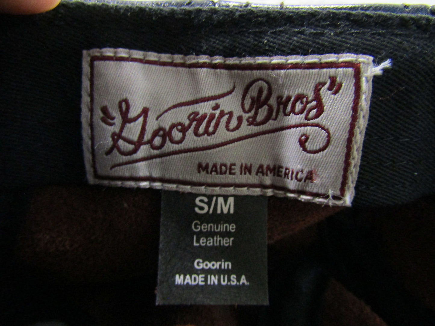 Goorin Bros Chandler Fields Men's Navy Blue Leather Newsboy Cabbie Flat Cap