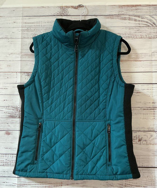 Women's Andrew Marc Teal/Black Puffer Vest Size L