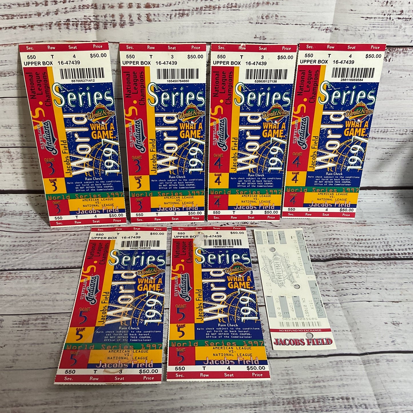 1997 World Series MARLINS vs INDIANS Tickets for Games 3,4,5