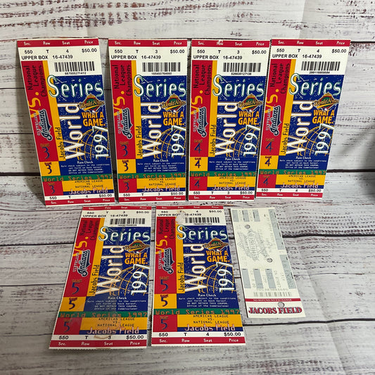 1997 World Series MARLINS vs INDIANS Tickets for Games 3,4,5