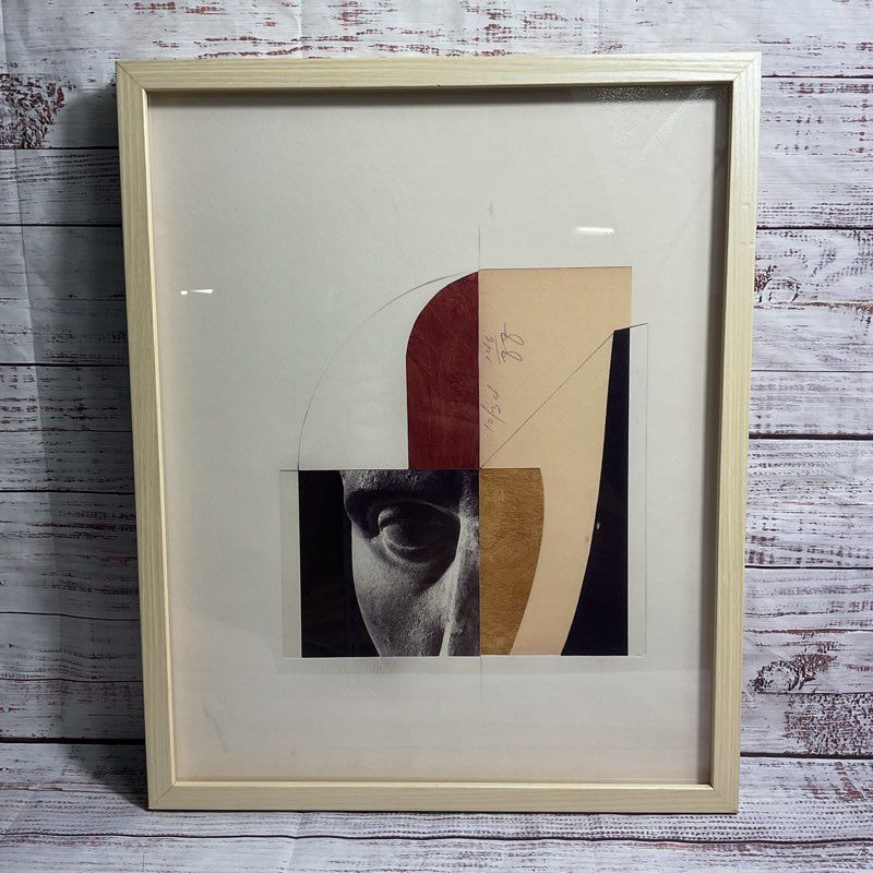 Leigh Wells "Visage 8" Abstract Collage Print 10/34 By Leigh Wells 21" Framed
