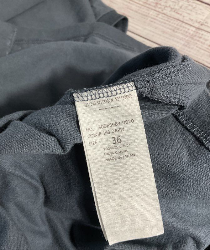 ENFOLD Women's Grey & Yellow Layer Long Sleeve Shirt Size 36 Made in Japan