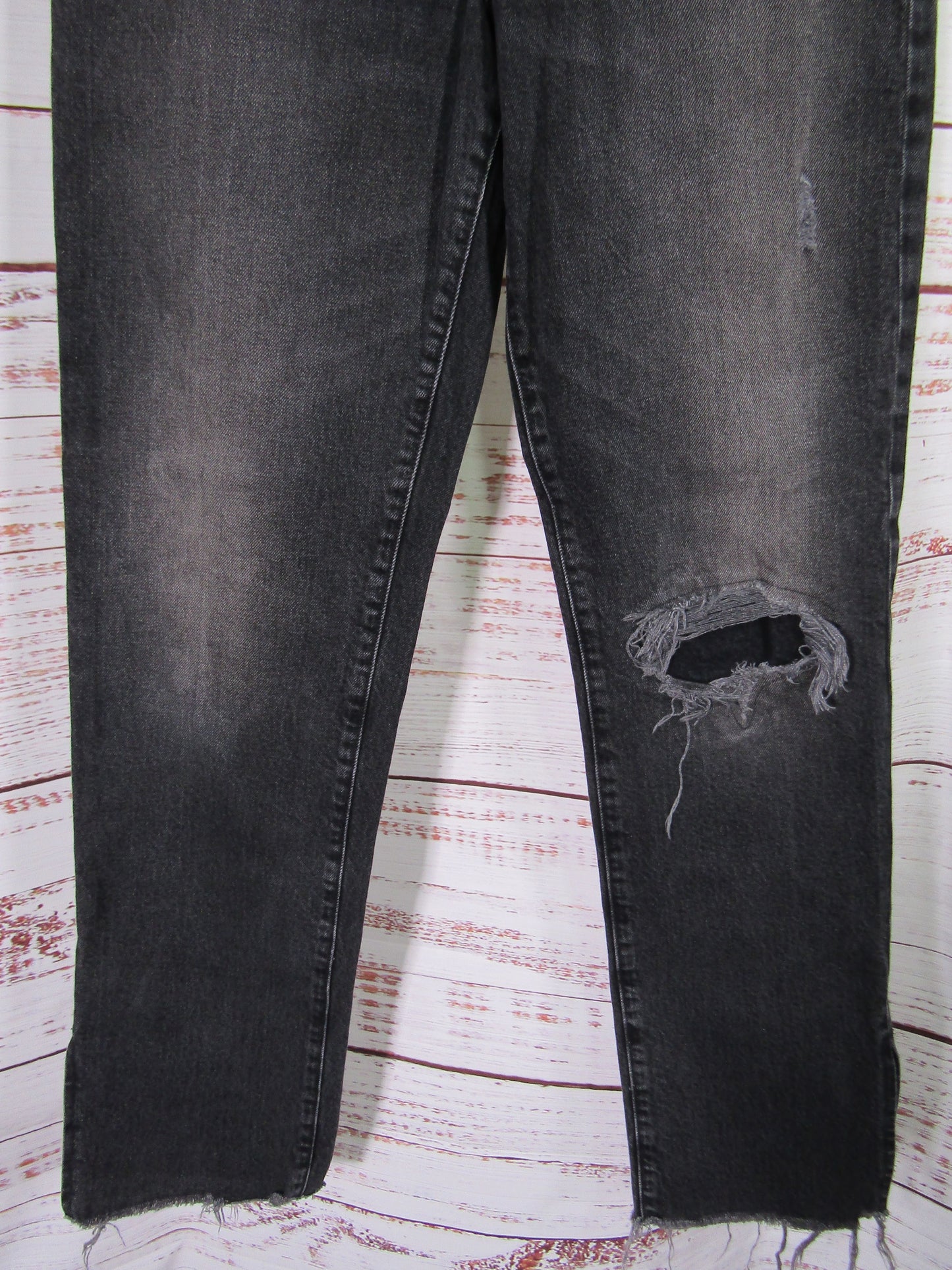 Good American Good Boy Women's Black Distressed Jeans Size 28