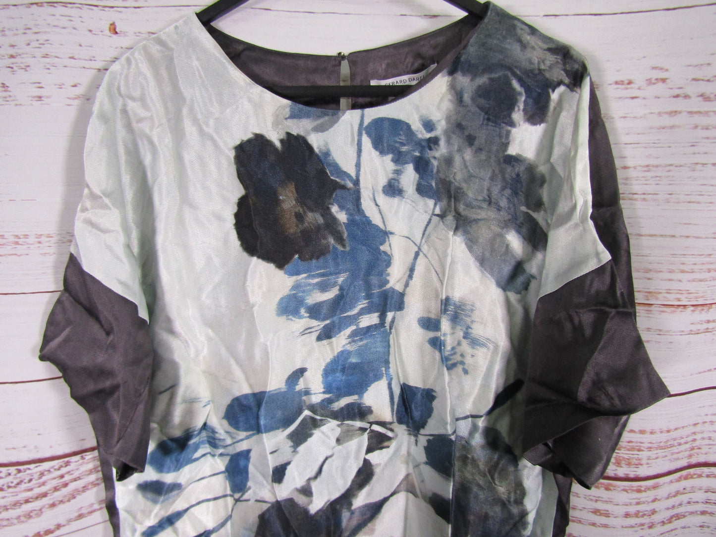 Gerard Darel Women's Blue Floral Abstract Print Blouse Size 40