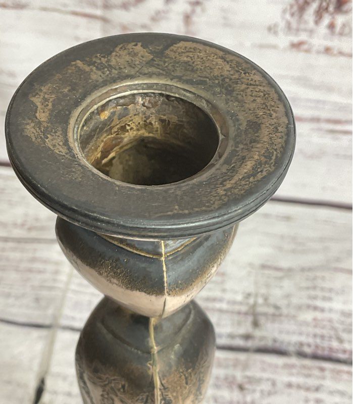 Vintage Engraved 9" Candlestick Sterling Silver