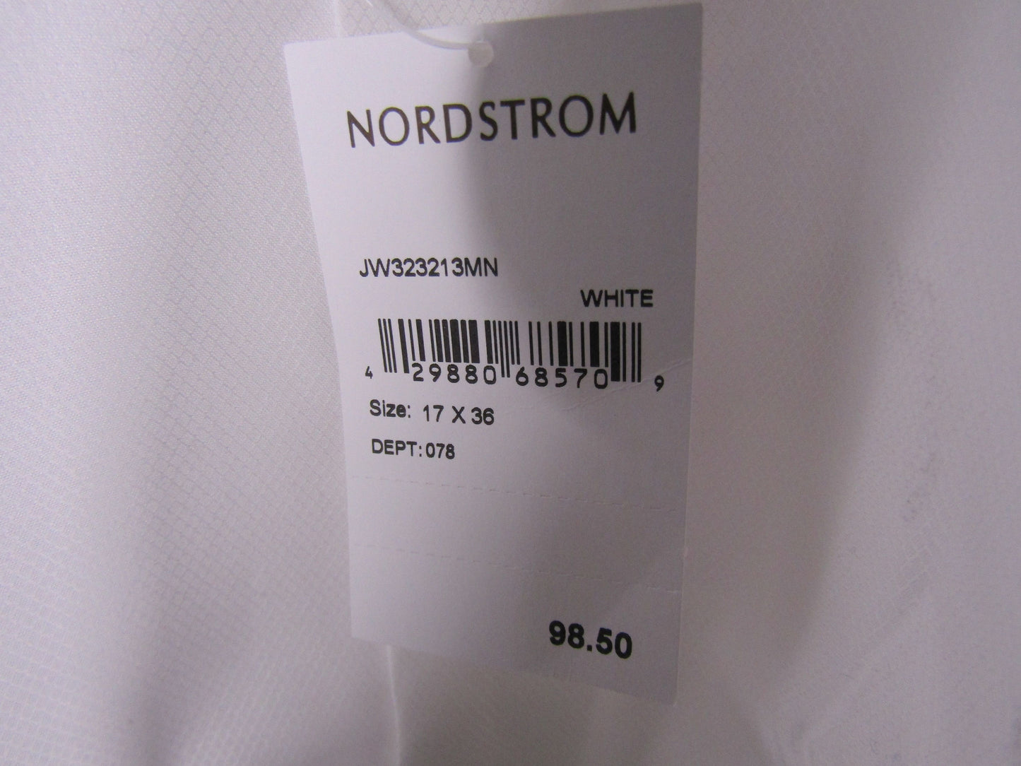 Nordstrom Men's White 100% Cotton Long Sleeve Button Down Shirt Size 17 x 36