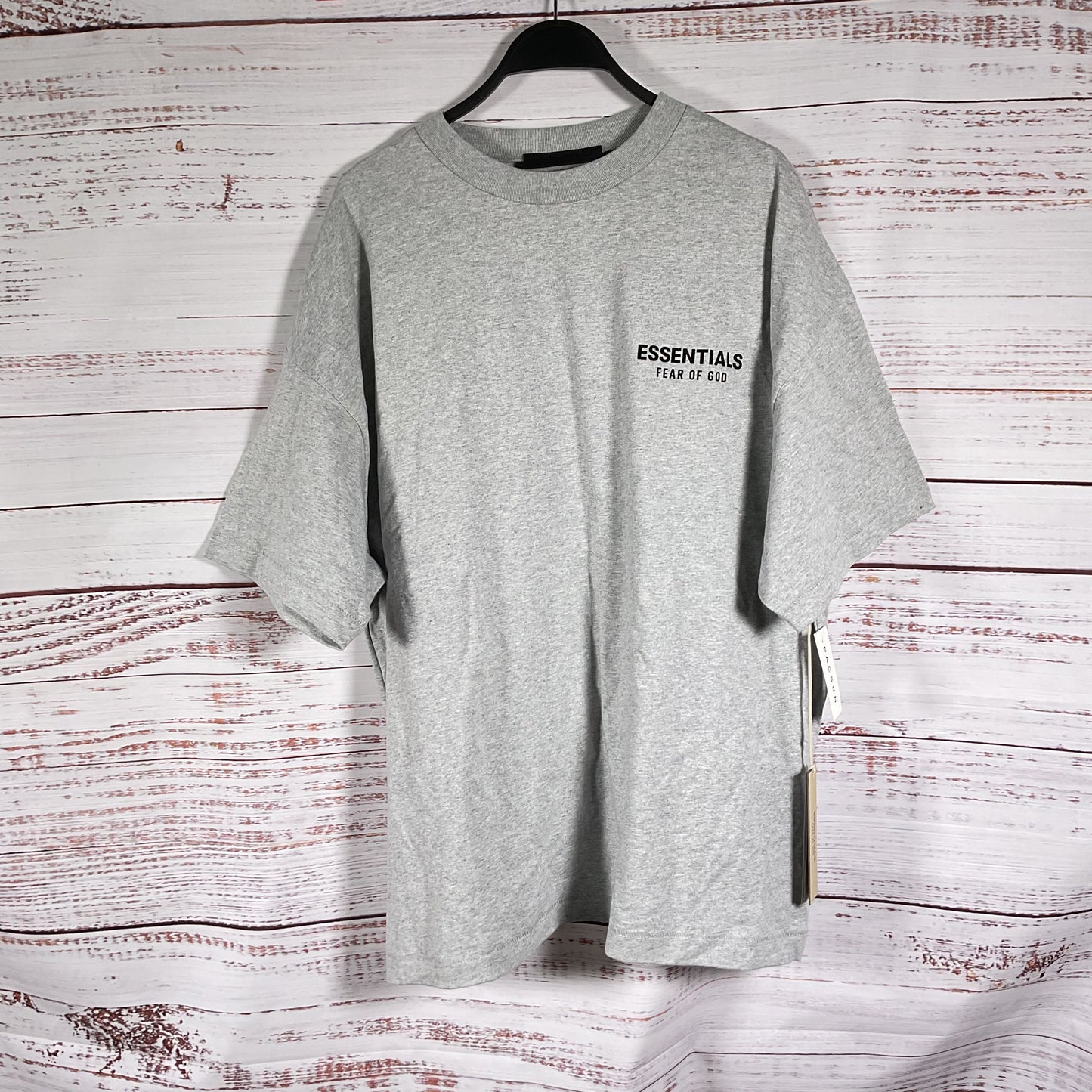 Fear of God FOG Essentials Heather Grey Short Sleeve Crew Neck T-shirt Sz S New