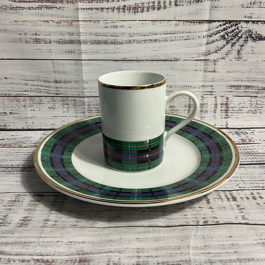 Williams Sonoma 2 Pc. Morrison Tartan 9" Plate And Coffee Mug Set