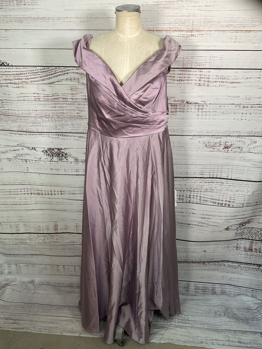 Oleg Cassini Lavender Off Shoulder Satin Ball Gown Dress - Size 18W New W/ Tags