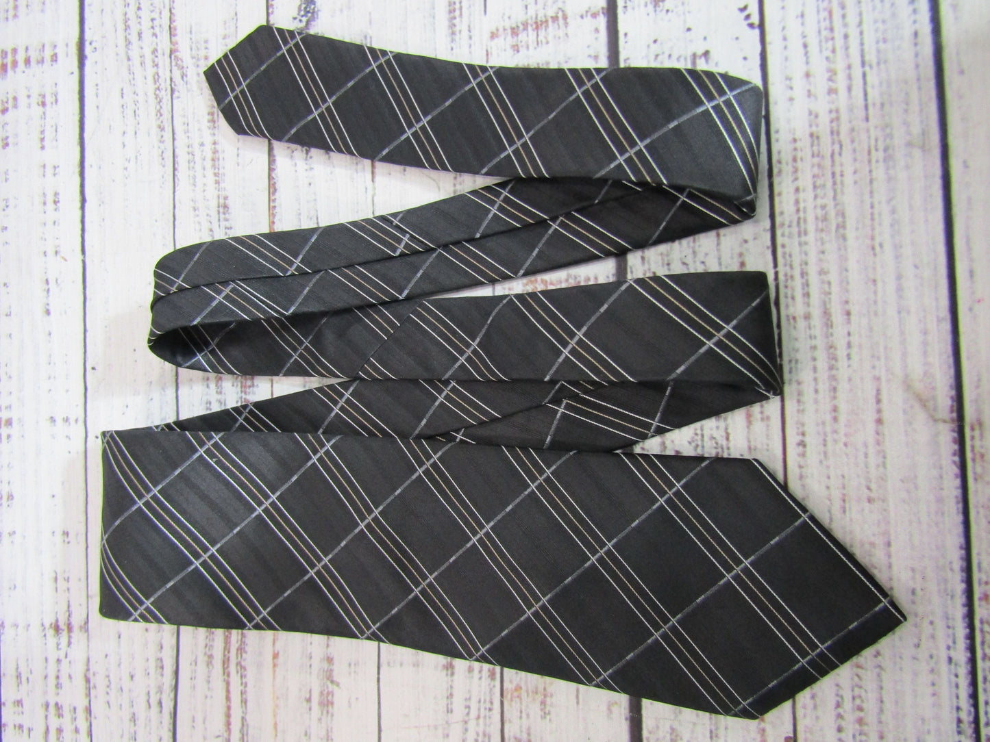 Giorgio Armani Men's Black Striped Silk Tie Made in Italy