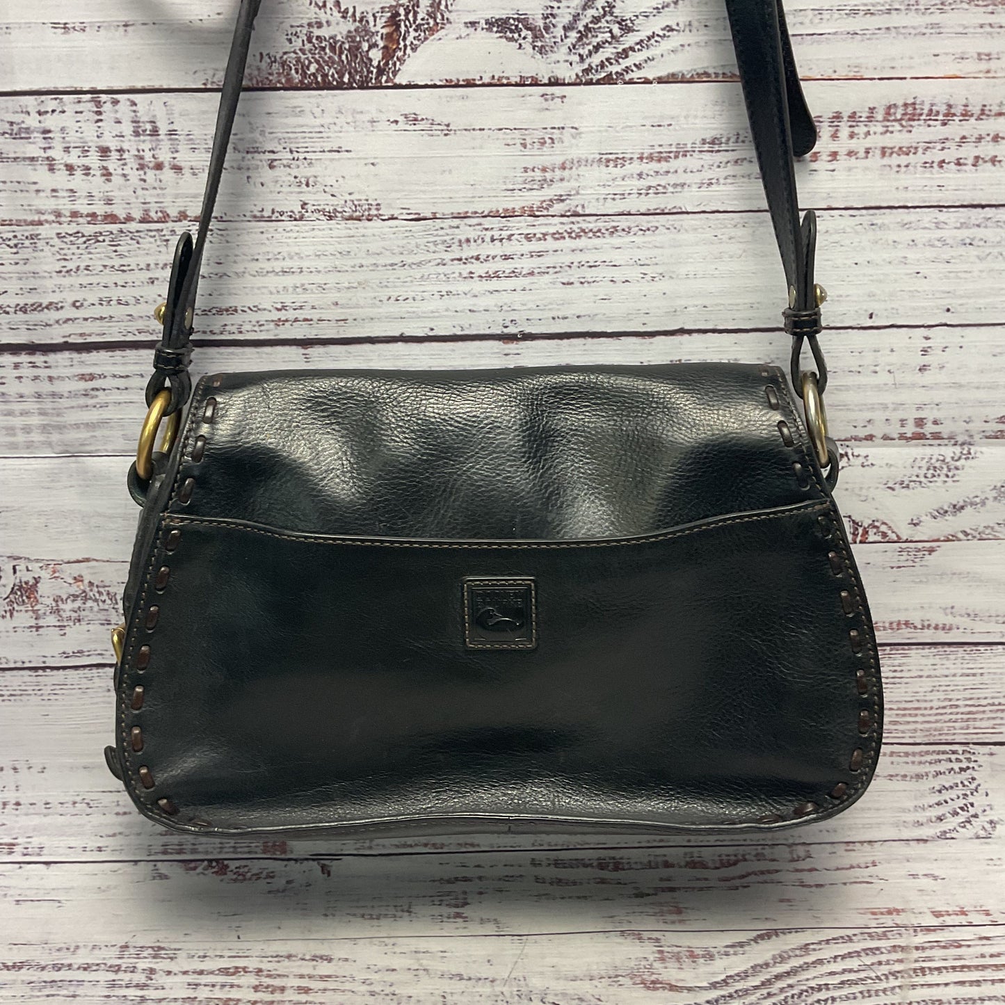 Dooney & Bourke Florentine Leather Full Flap Saddle Crossbody Purse