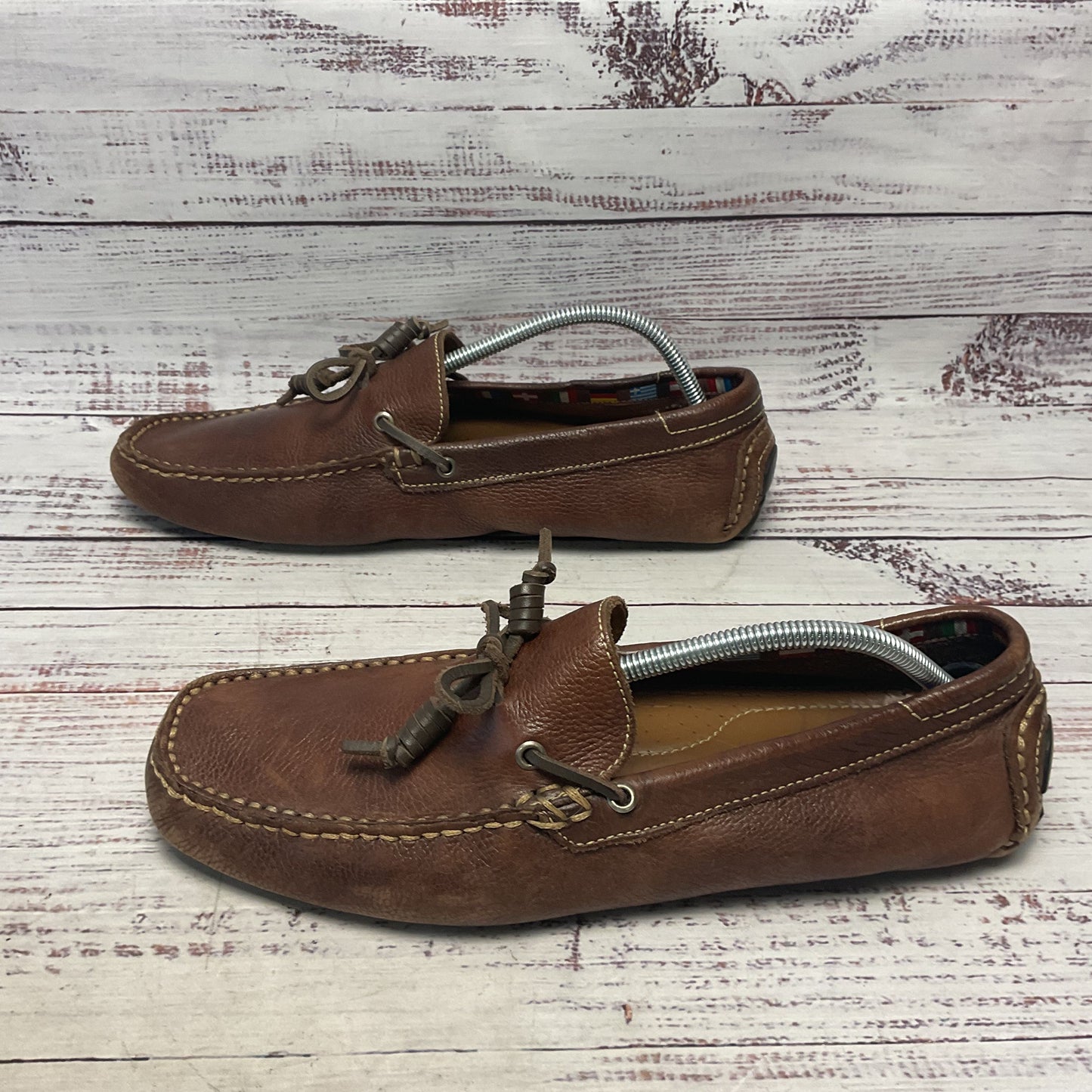 Paolo Sesto Brown Leather Slip On Loafer Casual Shoe Men Size 11