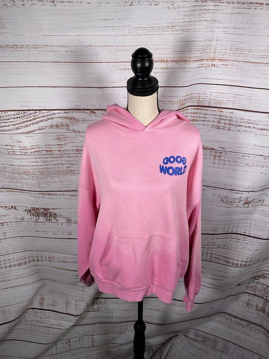 Women's Elwood Good World Logo Pink Pullover Hoodie Size M
