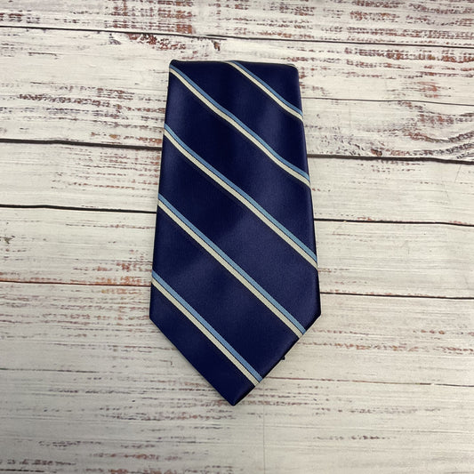 Brooks Brothers Navy Blue White Diagonal Stripe Silk Neck Tie - Size 59"