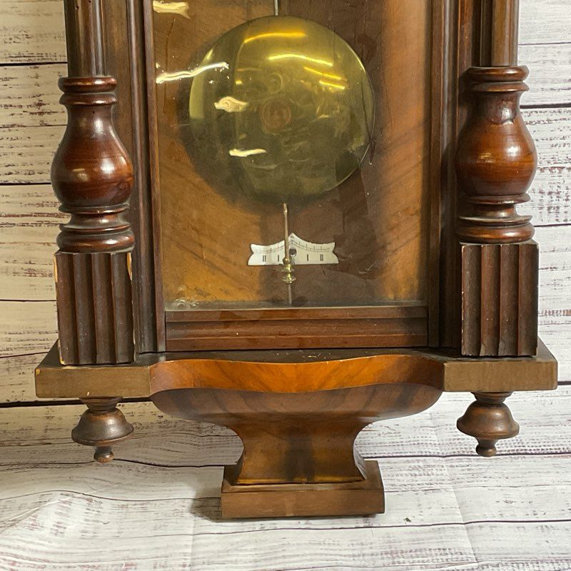 ANTIQUE PRANZ KULITZ Wood Victorian Wall Clock- 33"