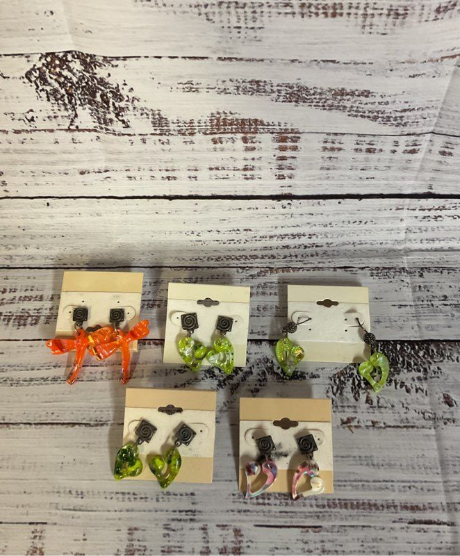 Lot 5 Pairs Linda Shull Sterling Silver Earrings