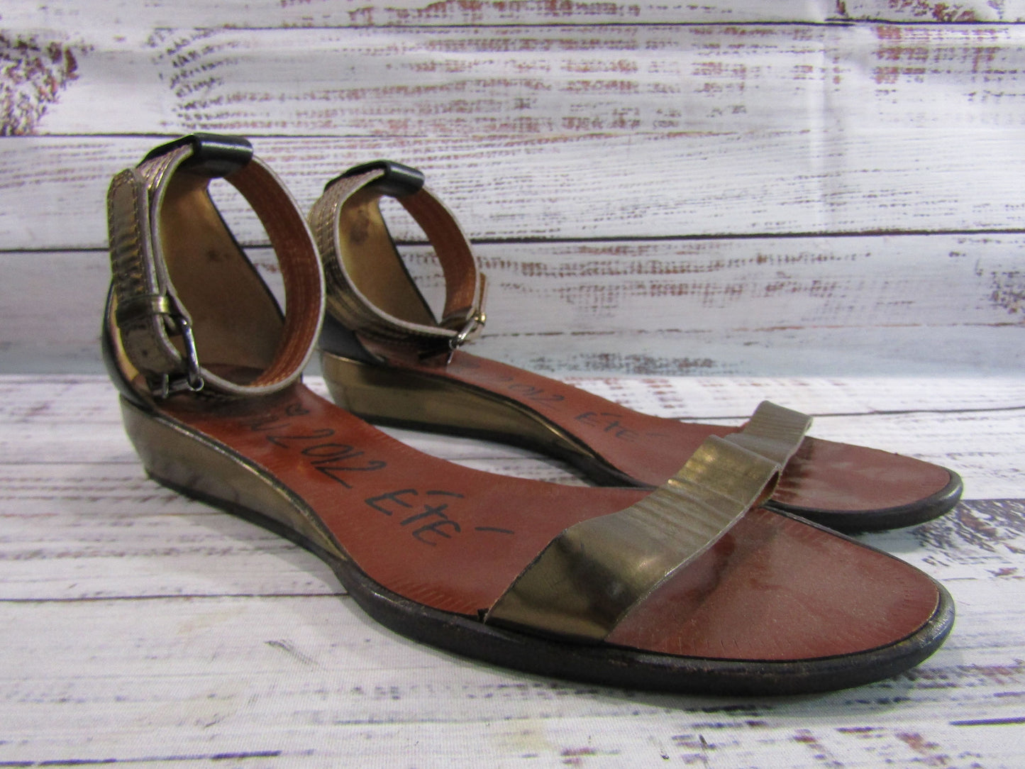 Lanvin 2012 Ete Women's Ankle Strap Sandals Size 9 Made in Italy