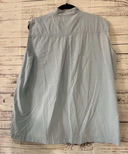 Women's Eskandar Light Blue 100% Cotton Blouse Size 1/L