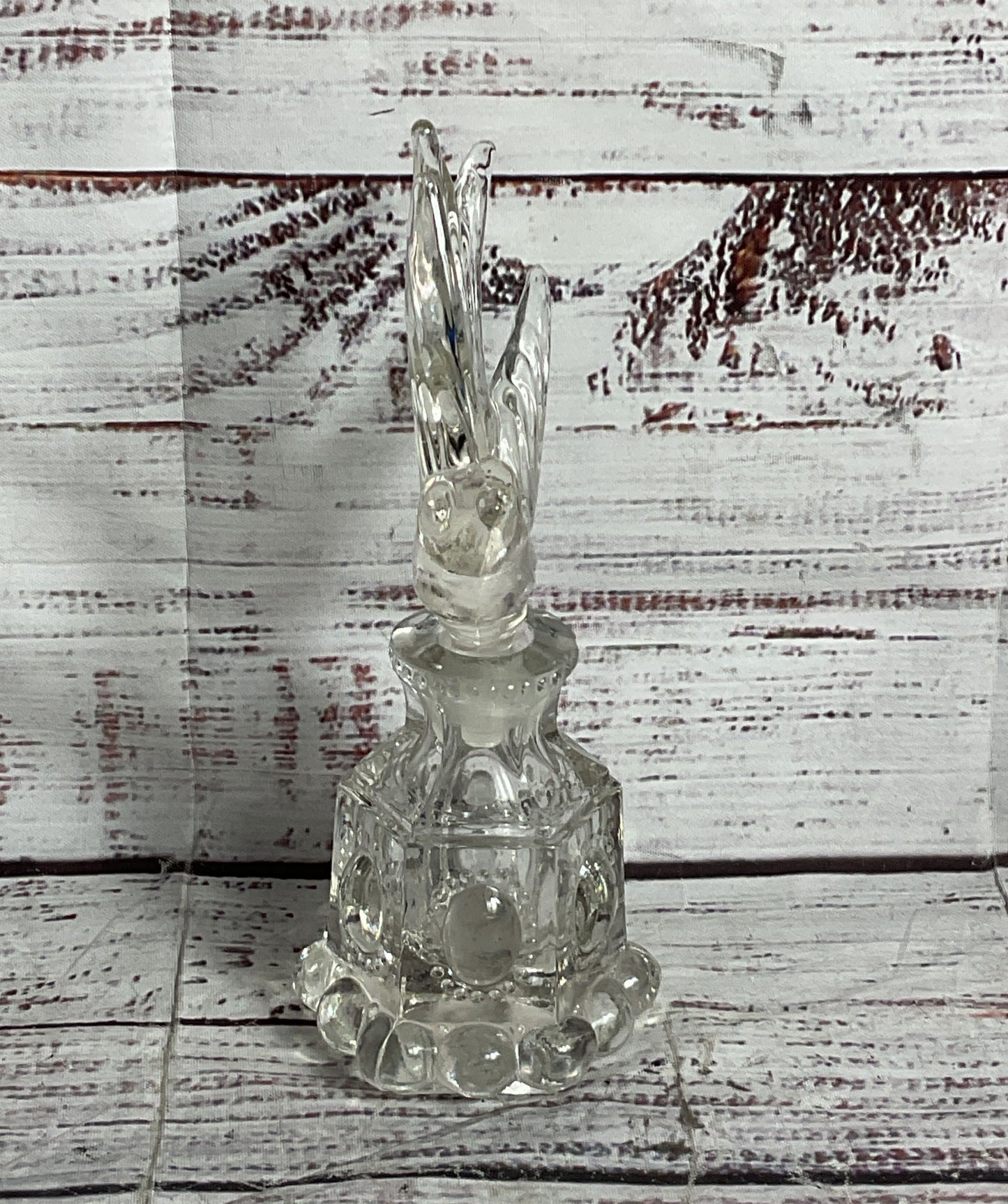 Vintage Glass Bird Footed Perfume Bottle Clear