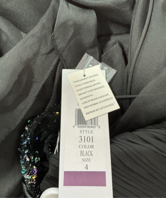 NWT Women's Colors Black Formal Dress with lace up back Size 4