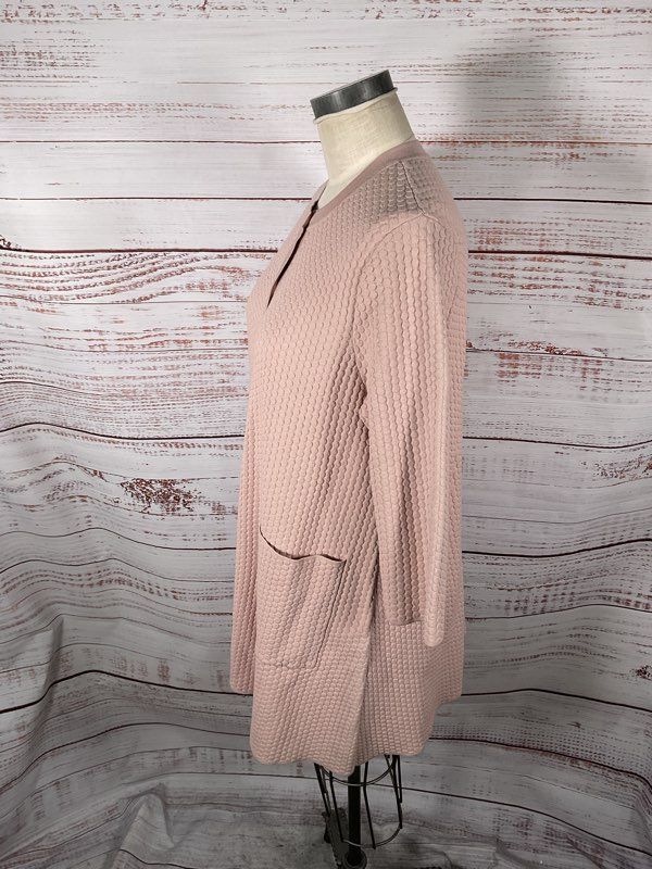 COS Textured Dot Flowy Button Down Knit Crew Neck Mini/Midi Sweater Dress Size M