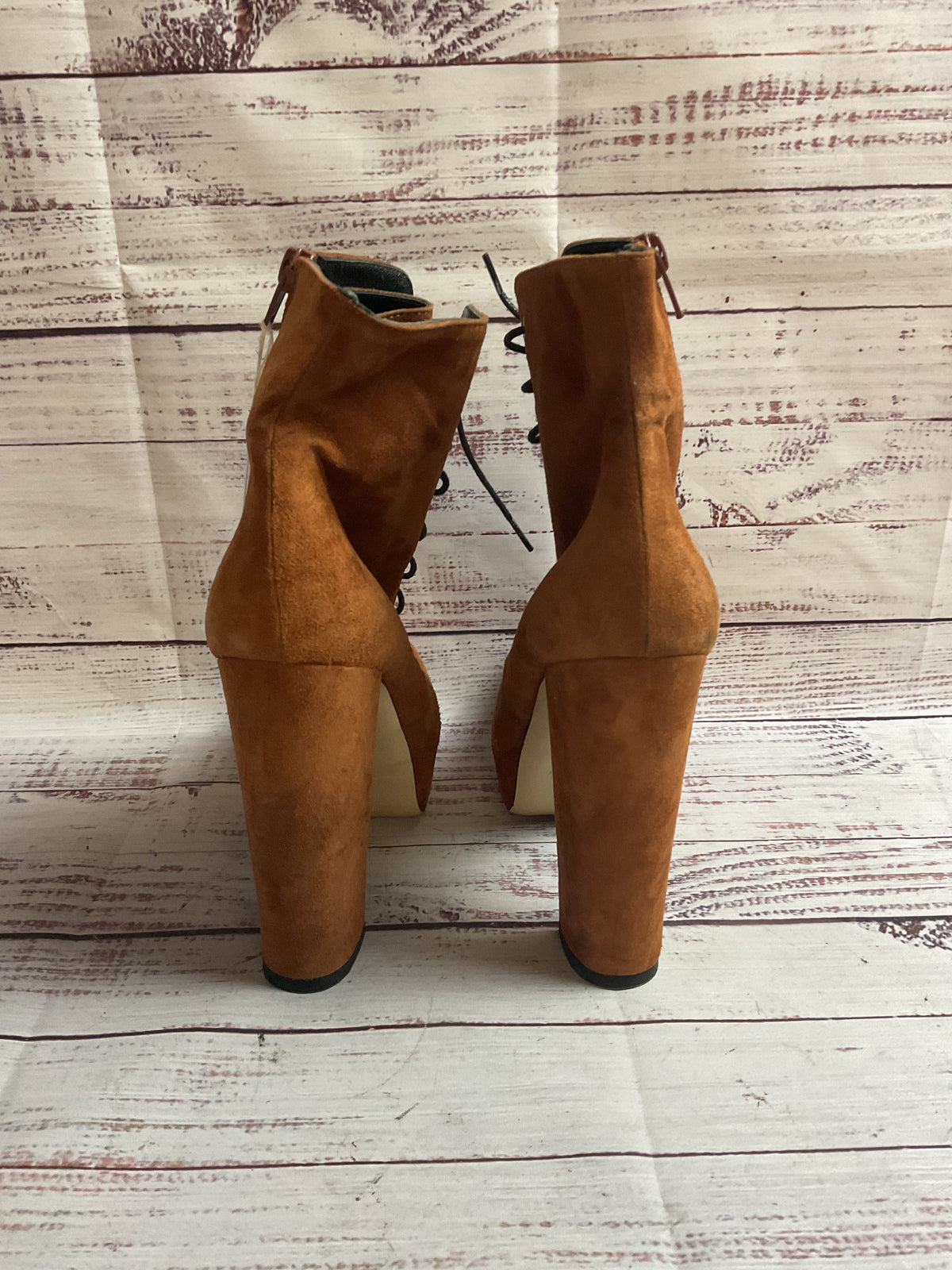 Giampaolo Viozzi Brown Lace-Up Pump Boot Women 38