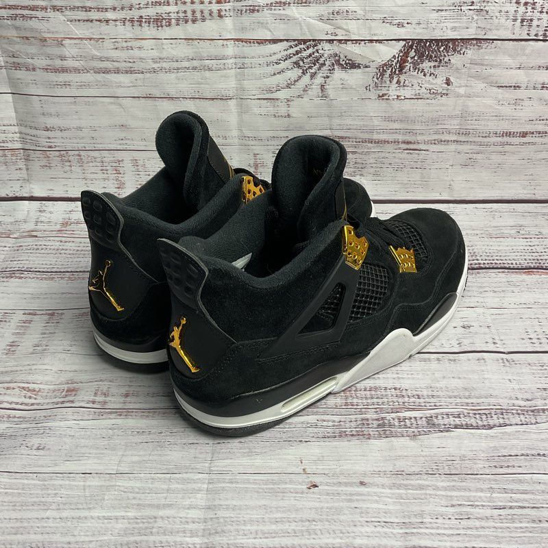 Nike Air Jordan 4 Retro Royalty Black Gold Sneaker Men's Size 8