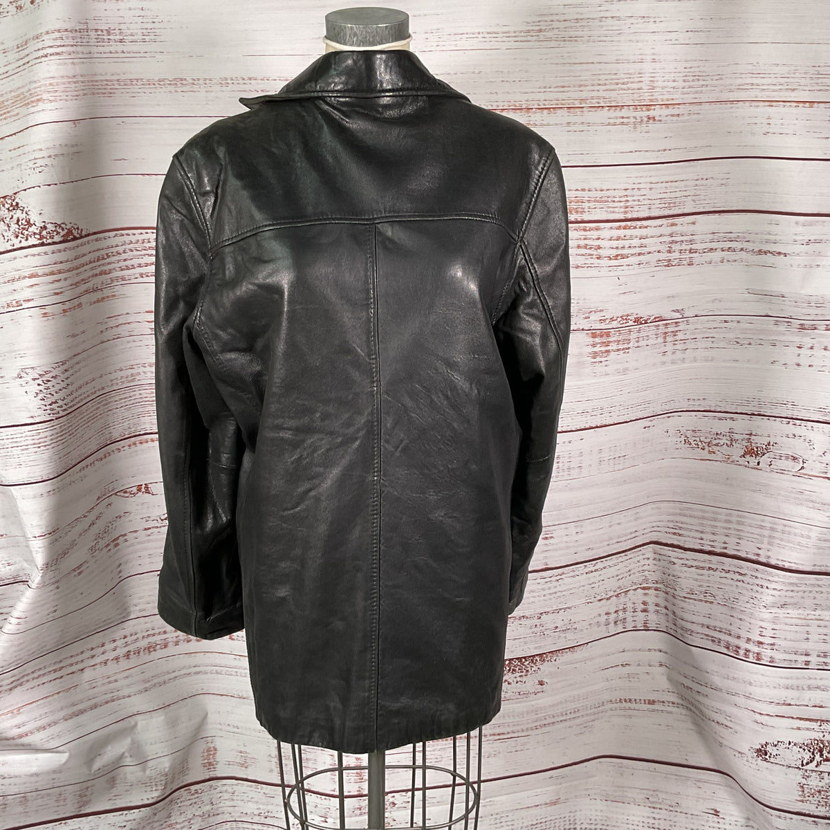 VTG. ROQUE Men's Black Distressed Leather Jacket- SZ S