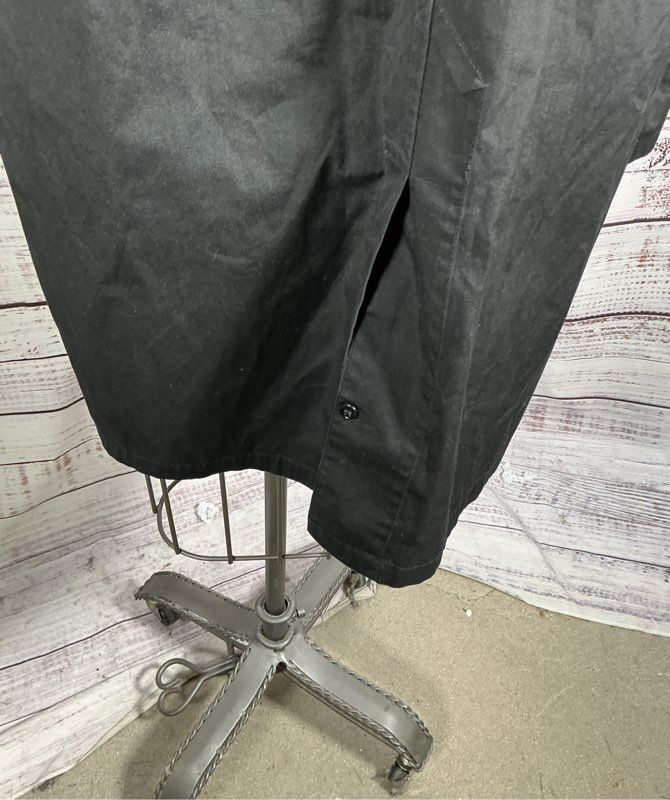 Men's London Fog Black Trench Coat Size 42 Short