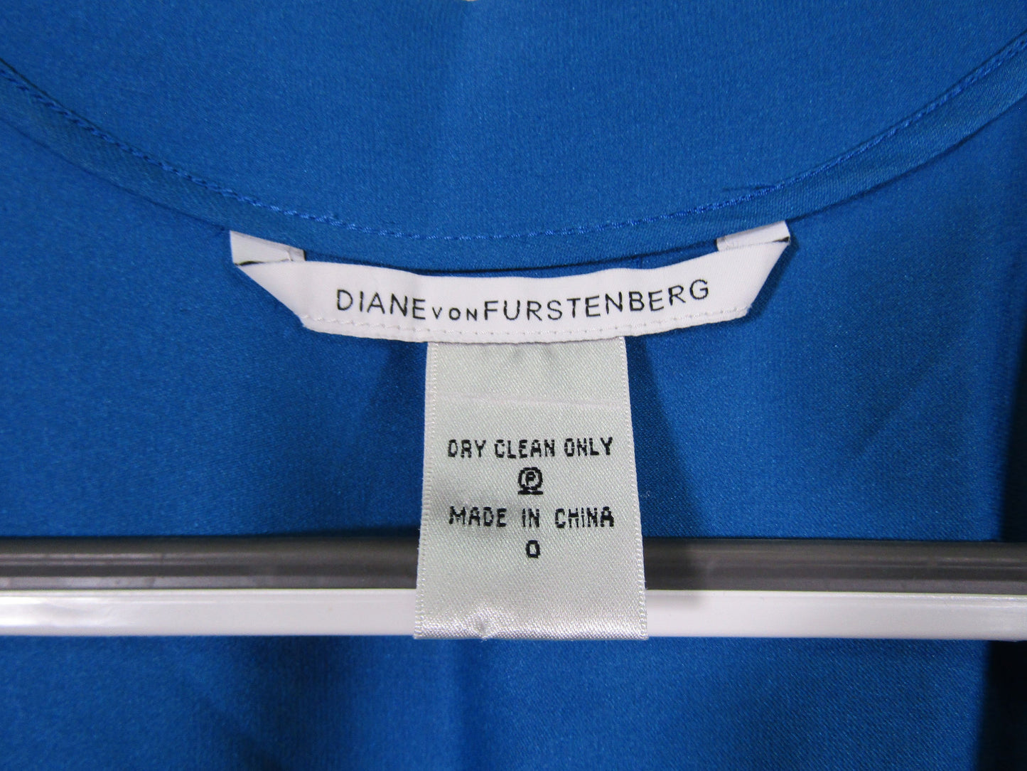 Diane von Furstenberg Edna Women's Two-Tone Blue Silk Blend Dress Size 0