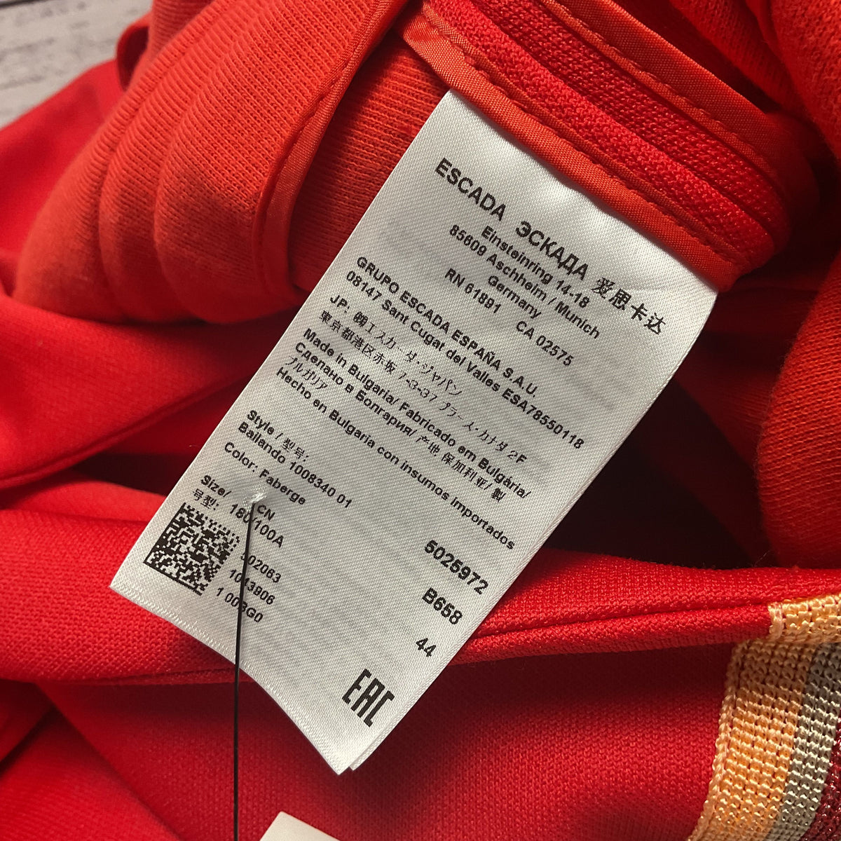 Escada Sport Red Polycotton Snap Button Blazer Jacket - Size 44