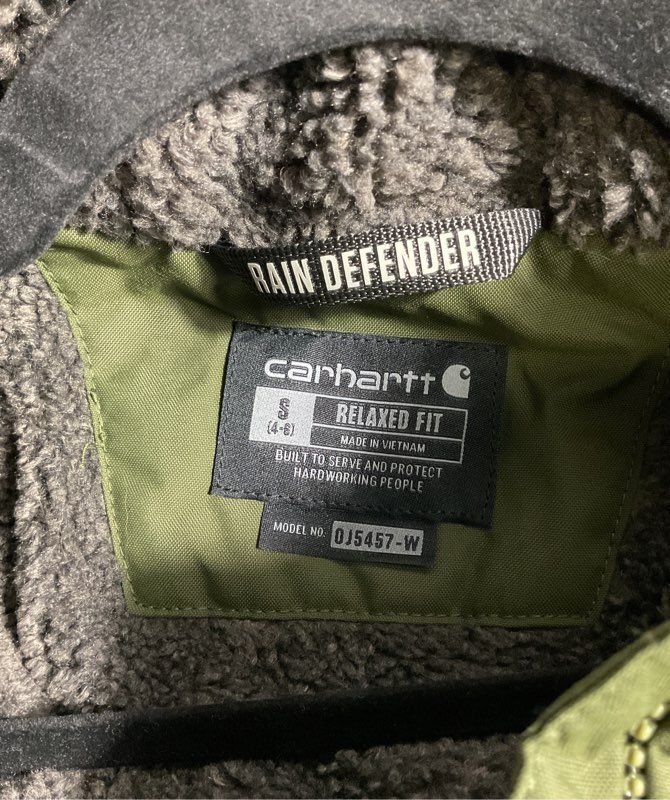 Carhartt Women's Rain Defender Insulated Zip Up Jacket Size S (4-6) Green