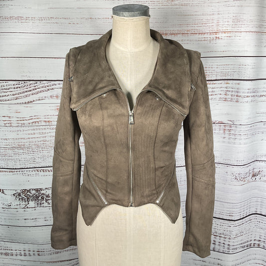 Guess Faux Suede Idra Zip Up Fashion Jacket - Size S New W/ Tag
