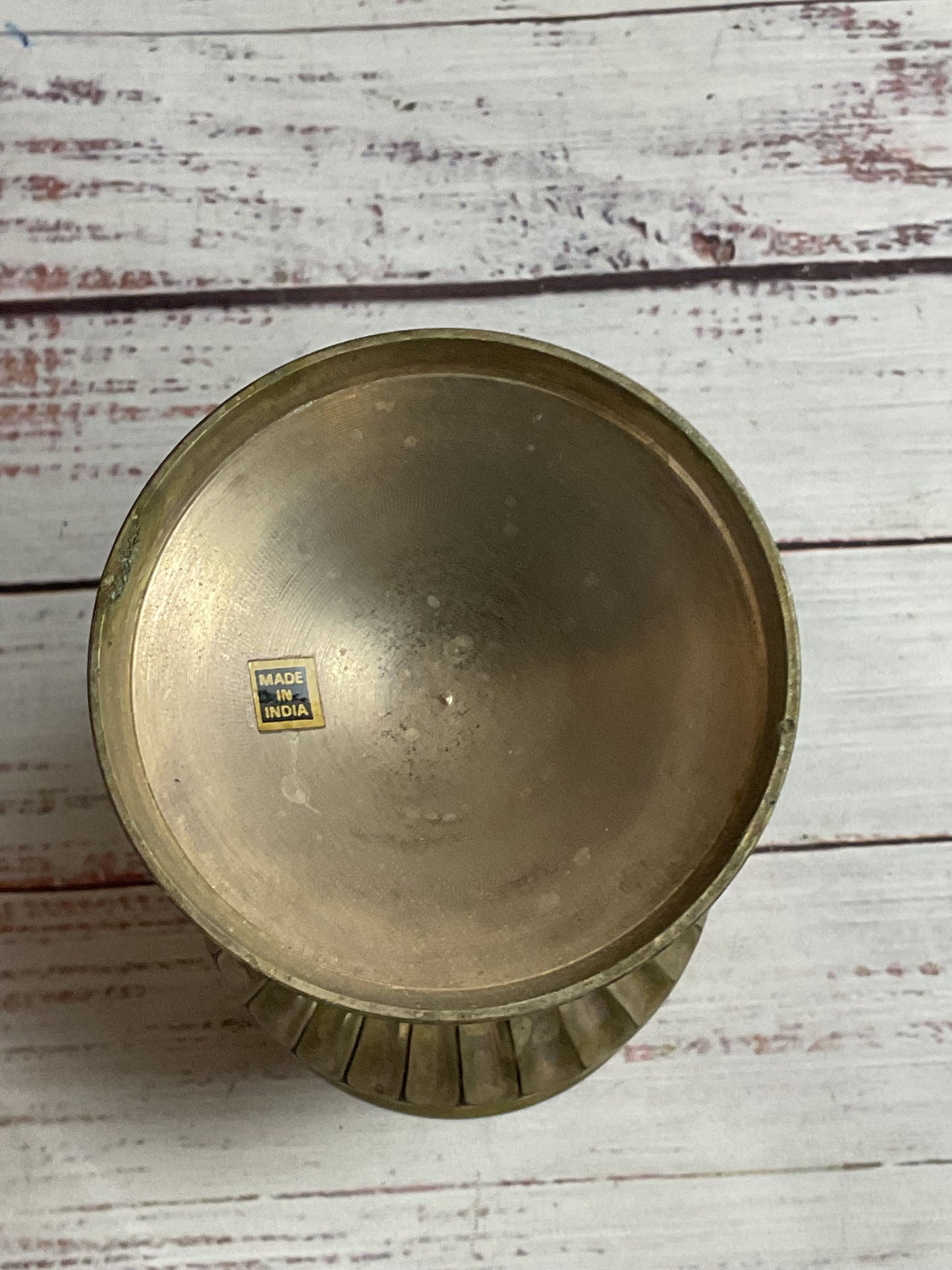 Vintage Brass Floral Goblet Cup Made In India