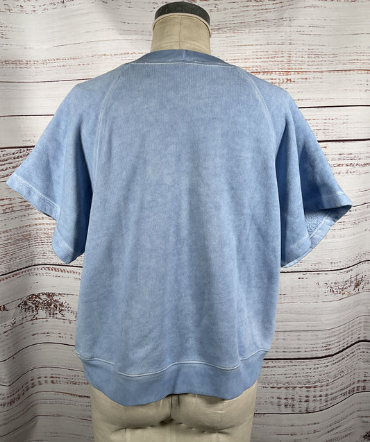 Sandro Faded Cotton T-Shirt Blue Large