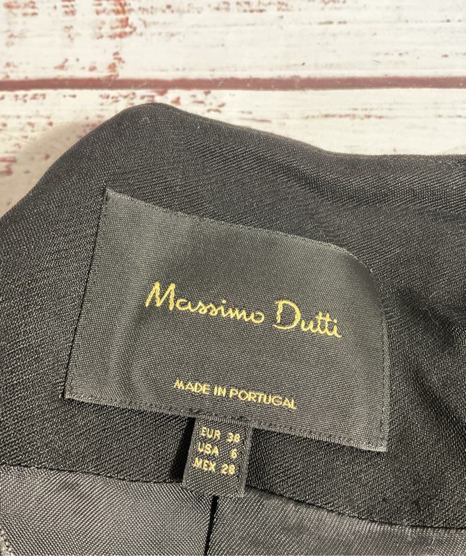 Massimo Dutti Women's Black Viscose Single Button Jacket Size 6 US / EUR 38