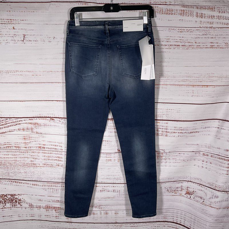 IRO Dark Wash Distressed Ankle Denim Blue WM22THIO Jeans - Size 28