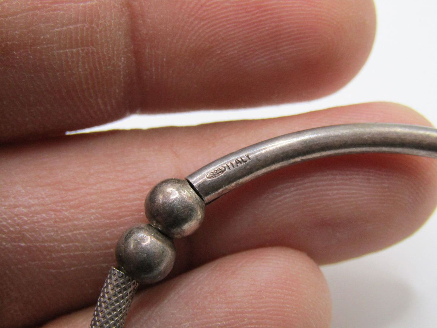 7" Sterling Silver 3mm Stretch Bangle Bracelet Made in Italy