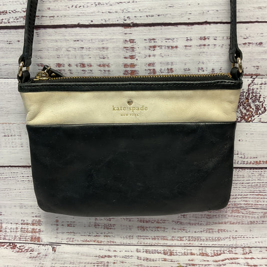 Kate Spade Black White Leather Color Block Crossbody 8.5" x 6" As-Is