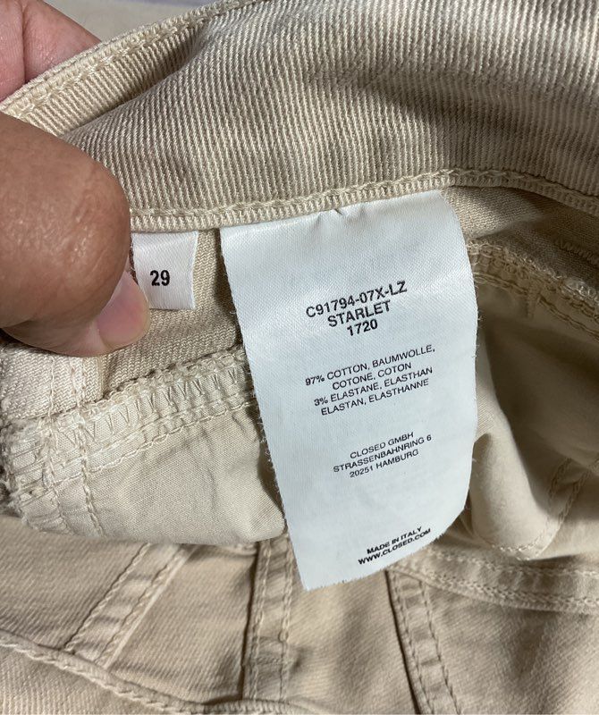 CLOSED Women's Jeans Starlet Beige Straight Sizes 29 Made in Italy