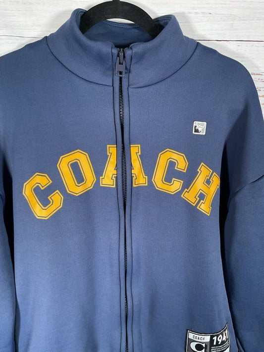 Coach Men's Blue Long Sleeve Relaxed Full Zip Sports Jacket Size S