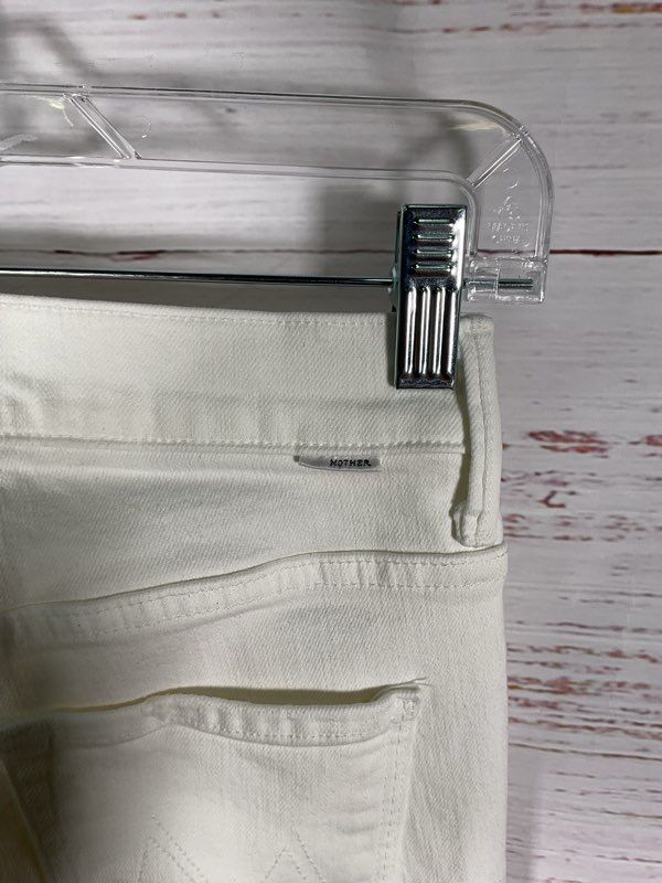 Mother The Weekender Fray White High Rise Flare Jeans Fairest Of Them All 24