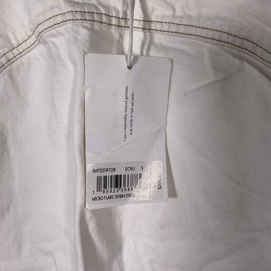Frame Cotton White Denim Mini Micro Flare Dress - Size S