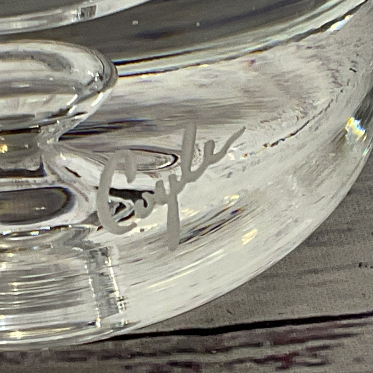 Set of 2 PERRY COYLE Etched Lowball Glassware