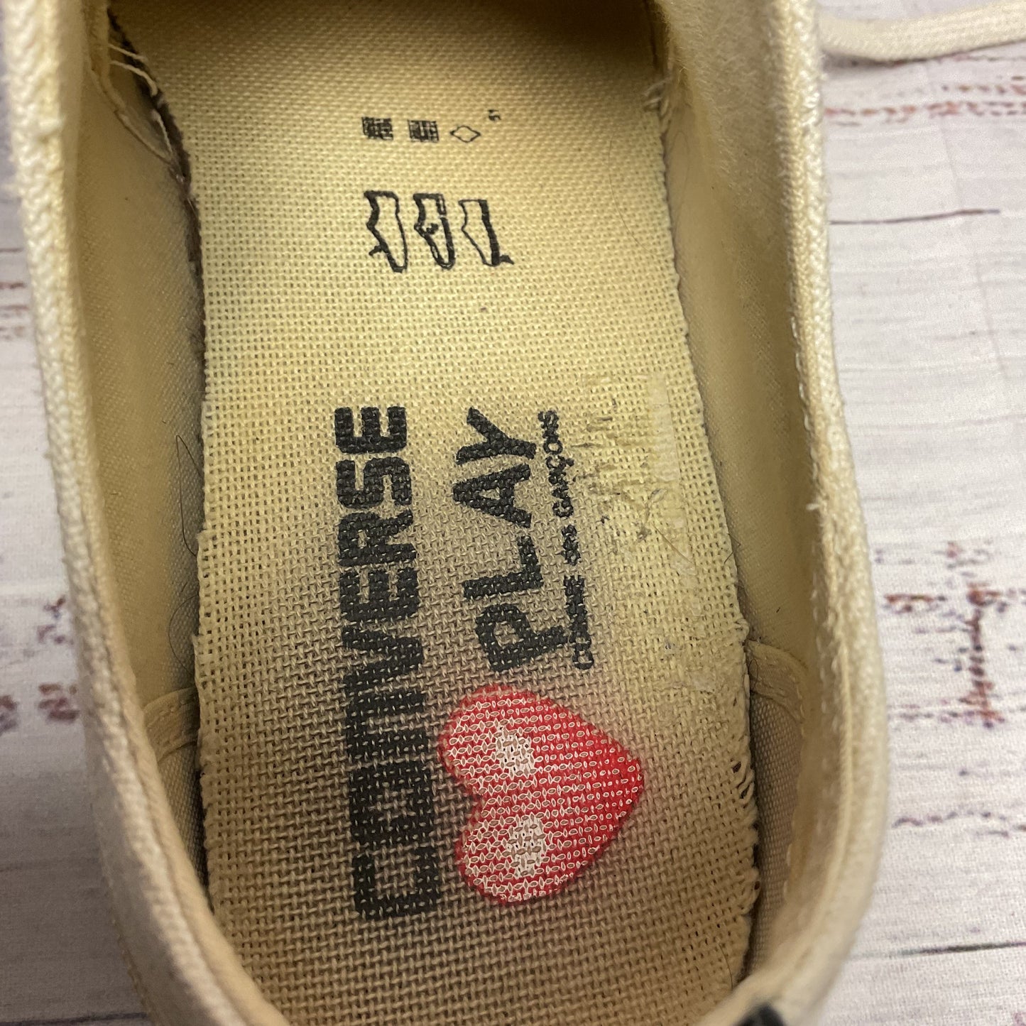 Converse Comme Des Garcons Play Chuck Taylor 70 White Sneaker Shoe Women Size 7