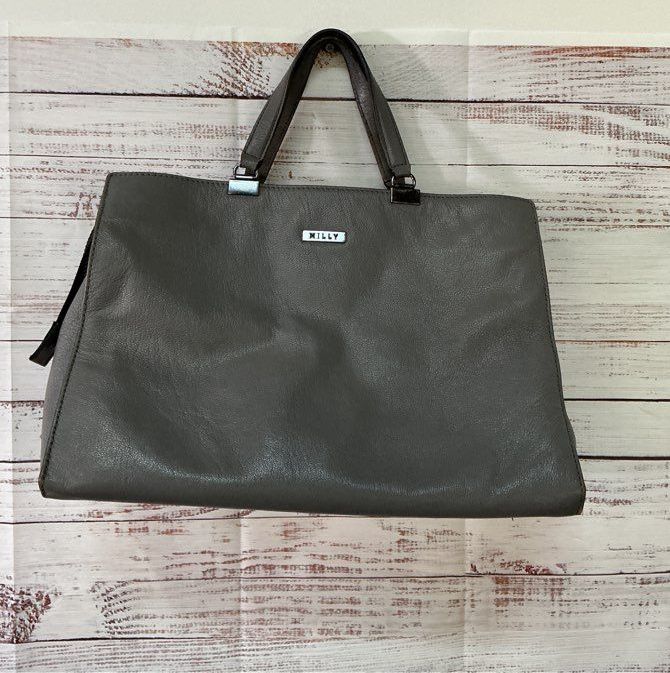 Women's Milly Gray Leather Handbag GREAT CONDITION!!