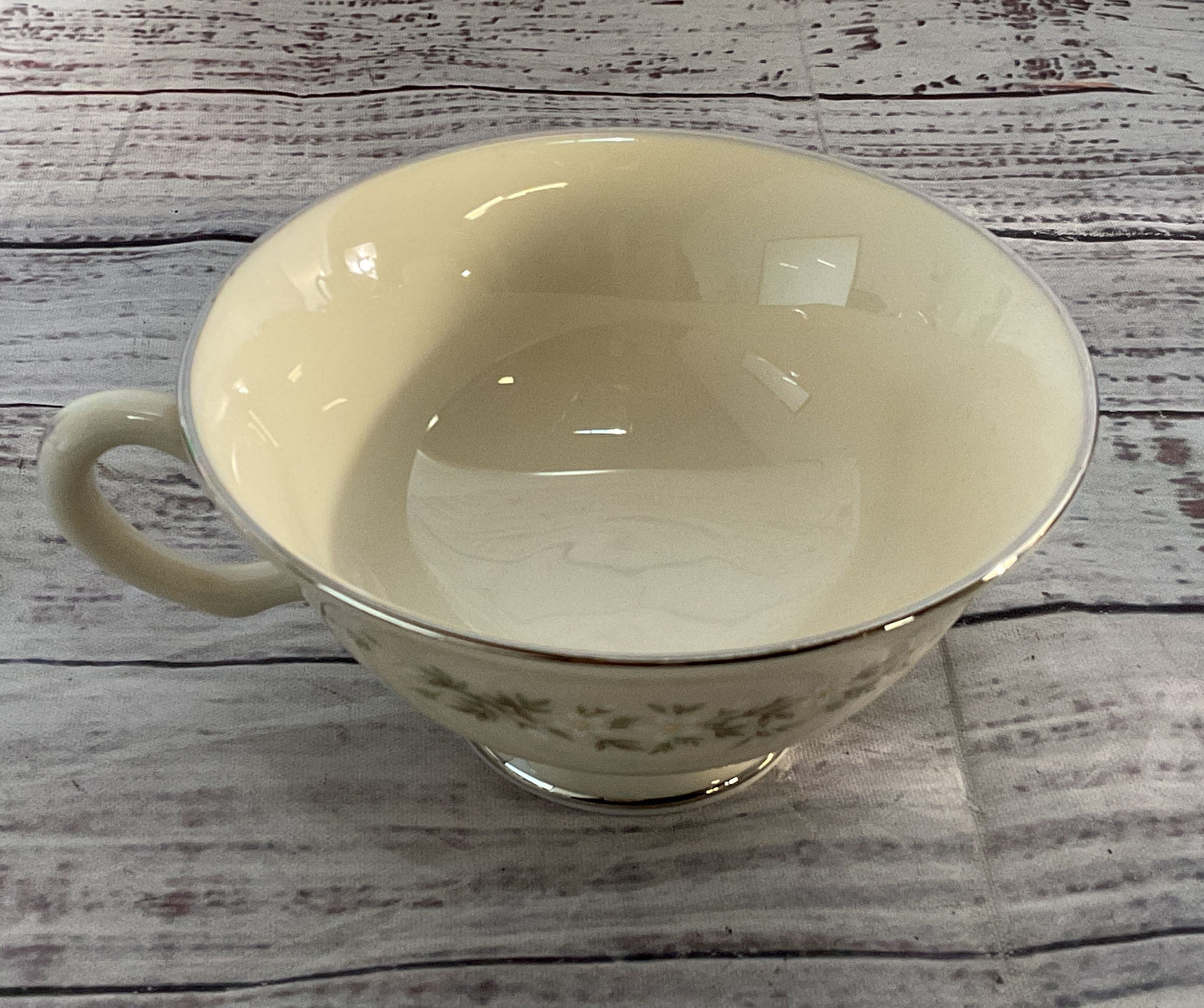 Lenox Brookdale Floral Footed Lot of 10 Cups Cream