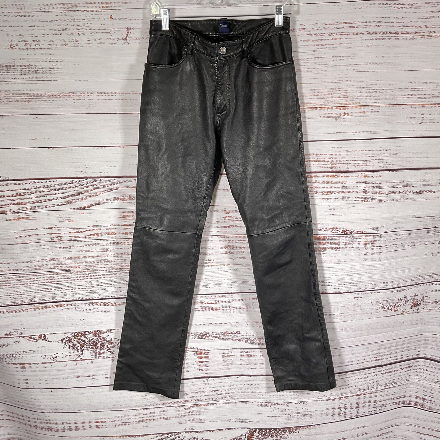 GAP Black Leather Jeans Style Straight Leg Pants - Size 6