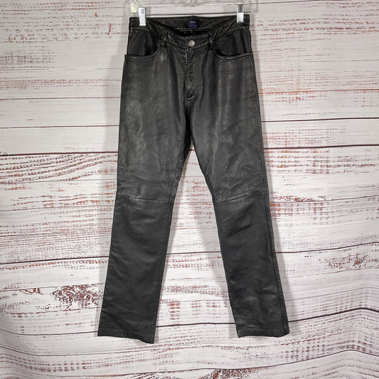 GAP Black Leather Jeans Style Straight Leg Pants - Size 6