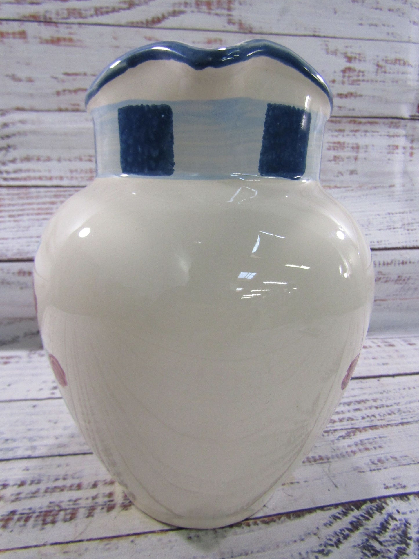 Lenox Poppies On Blue Terra Cotta Ceramic 32oz Pitcher